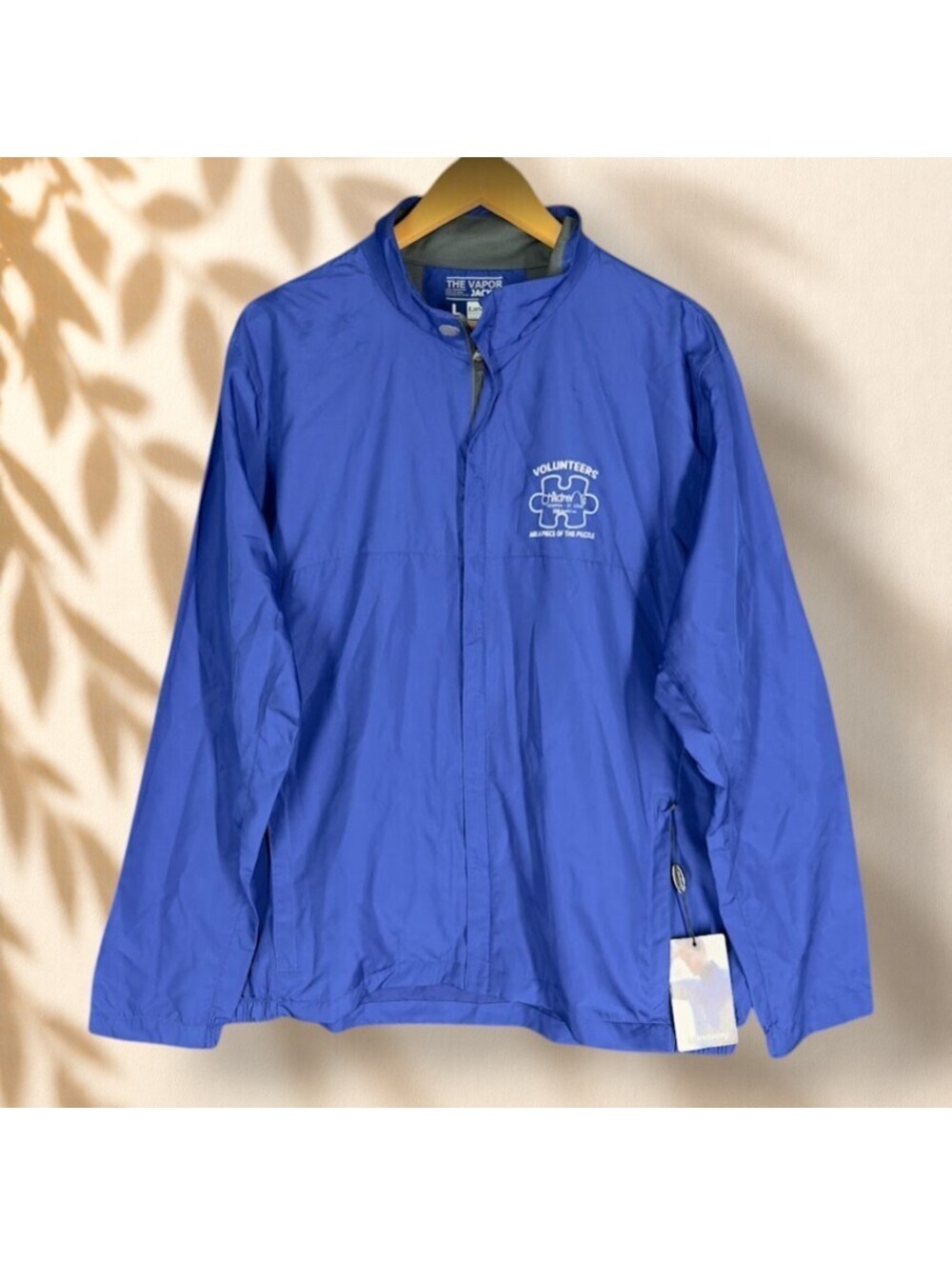 New Landway Windbreaker Jacket Men L Large Blue Full Zip Long Sleeve Collared